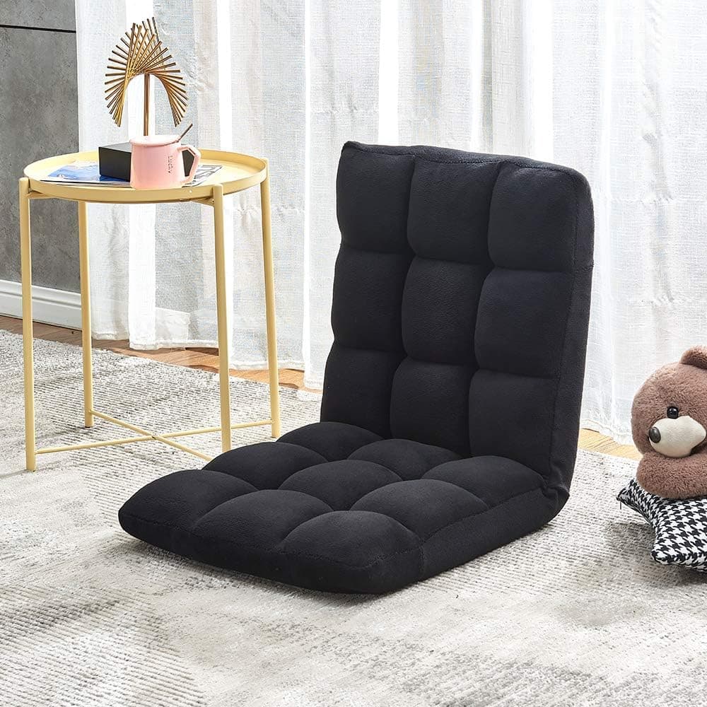 4HOMART Floor Gaming Sofa Chair Adjustable Cushioned Tatami Sofa Chair Padded Floor Chair Folding Lazy Recliner with Comfortable Foam Seat Transformable Folding Sleeper Lounge for Adults & Kids