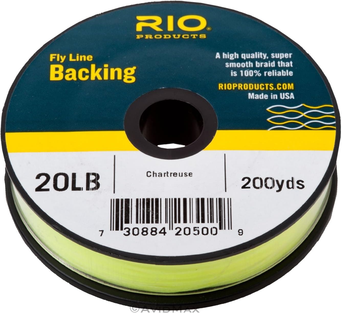 Rio Fly Line Backing Dacron, 200yd Fly Fishing Backing Line, 20lb Size, Chartreuse Color