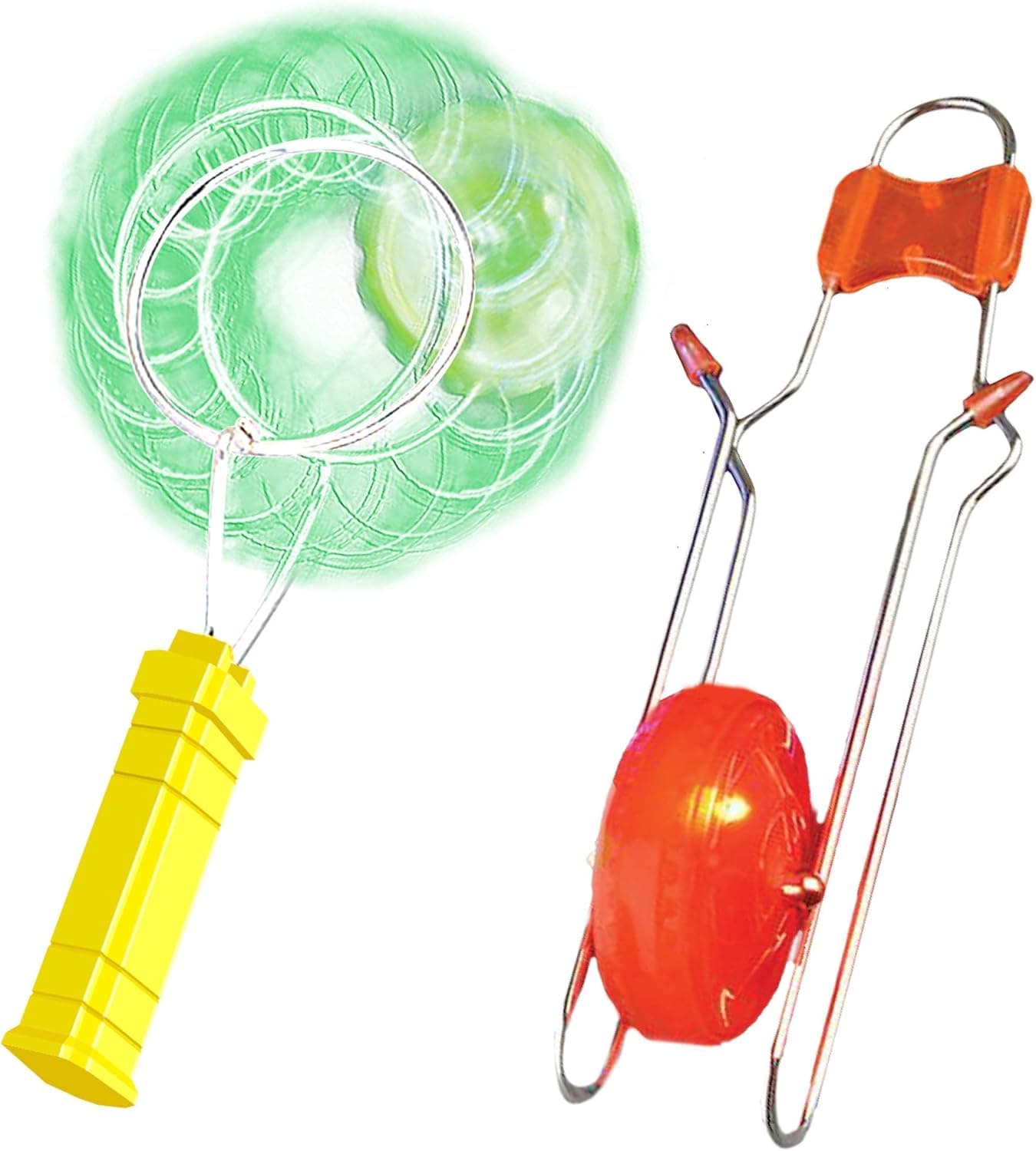 Retro Light Up Kids Toys by ArtCreativity - Includes 8 Inch Gyro Wheel and 8.5 Inch Rail Twister - Fun Gift for Boys and Girls - Great Sensory Toy with Spinning and Flashing Light Effects