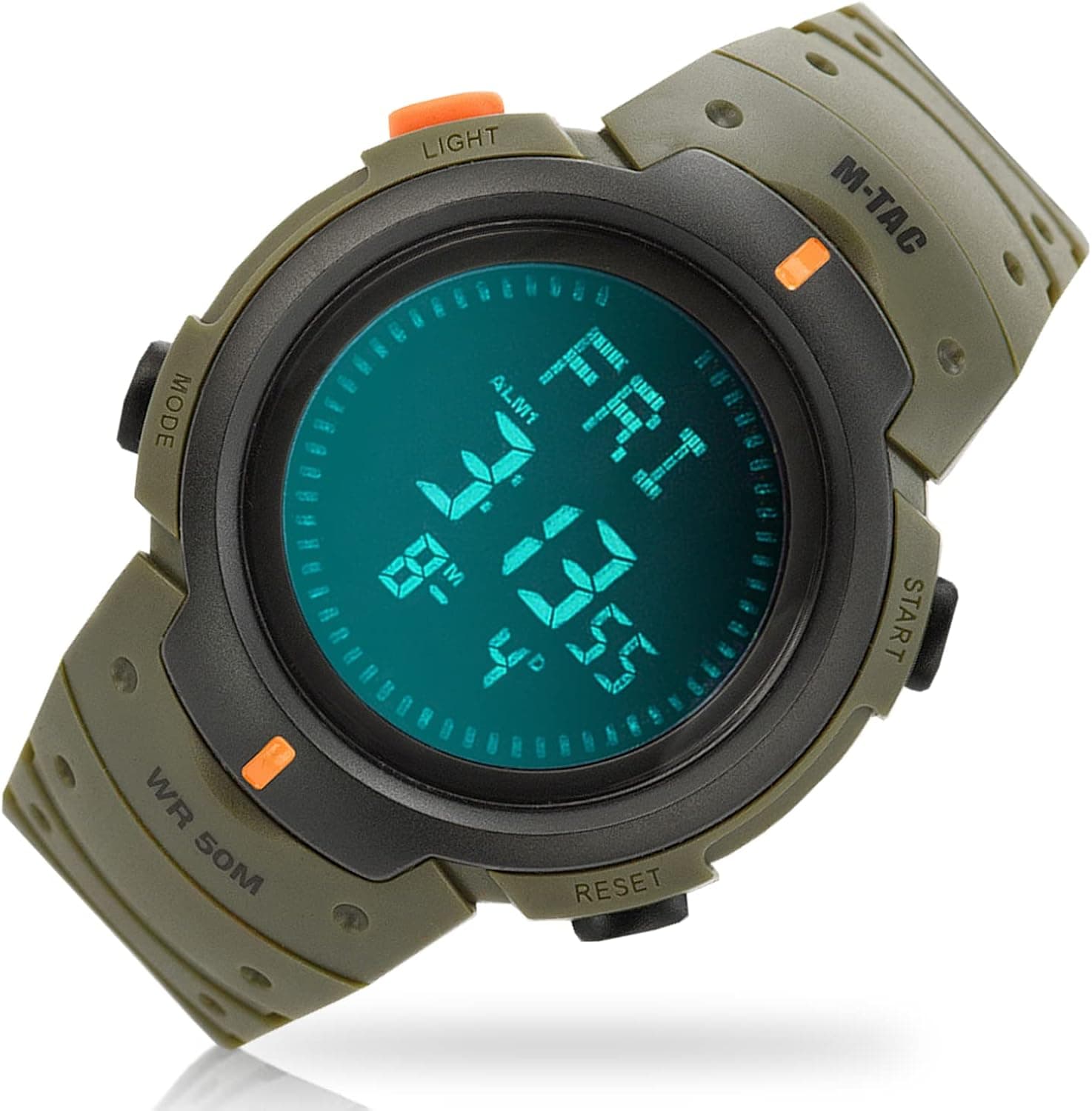 M-Tac Tactical Digital Watch for Men with Electronic Compass - Rugged Military Style with LED Display - Outdoor 5 ATM Water Resistant