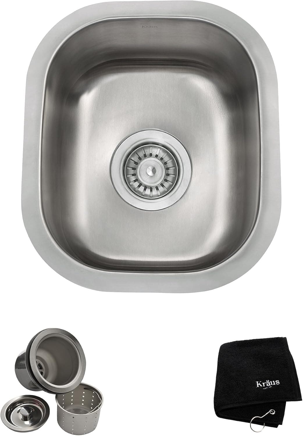 Kraus KBU17B 13 inch Undermount Single Bowl 18 gauge Stainless Steel Kitchen Sink