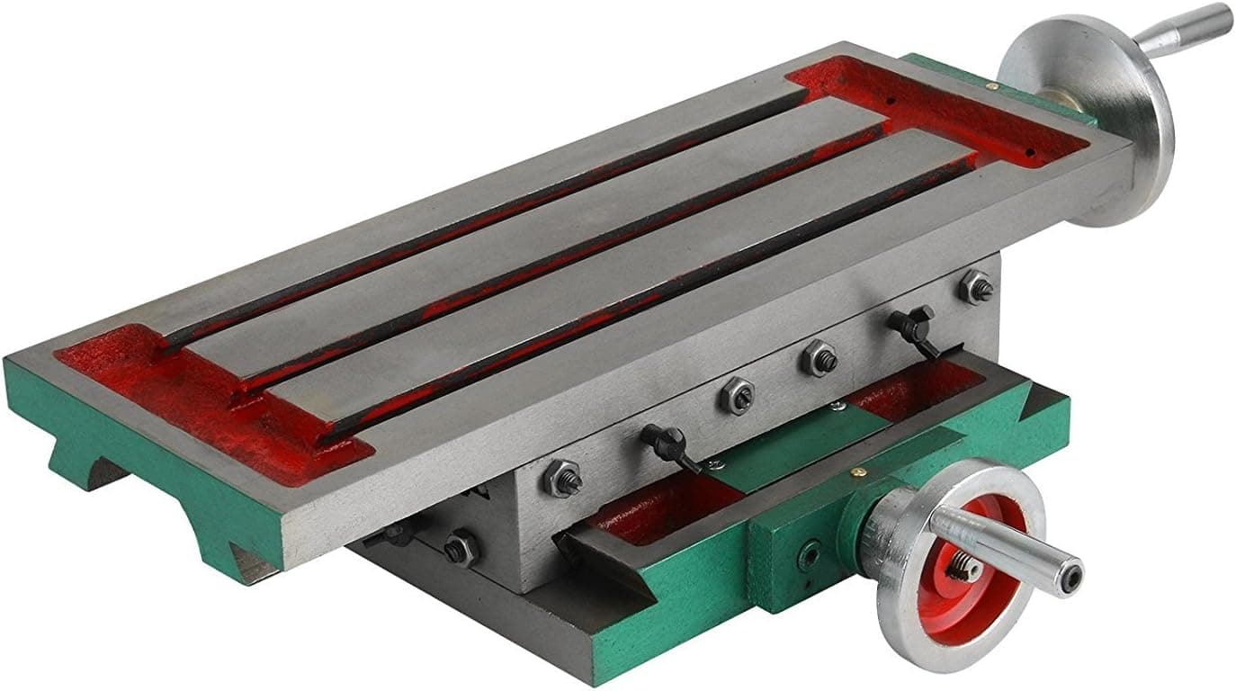 Happybuy Milling Machine Work Table 17.7 X 6.7 Inch,Compound Milling Working Table 2 Axis Adjustive Cross Slide,for All Drill Stands Bench Drilling Milling Machine