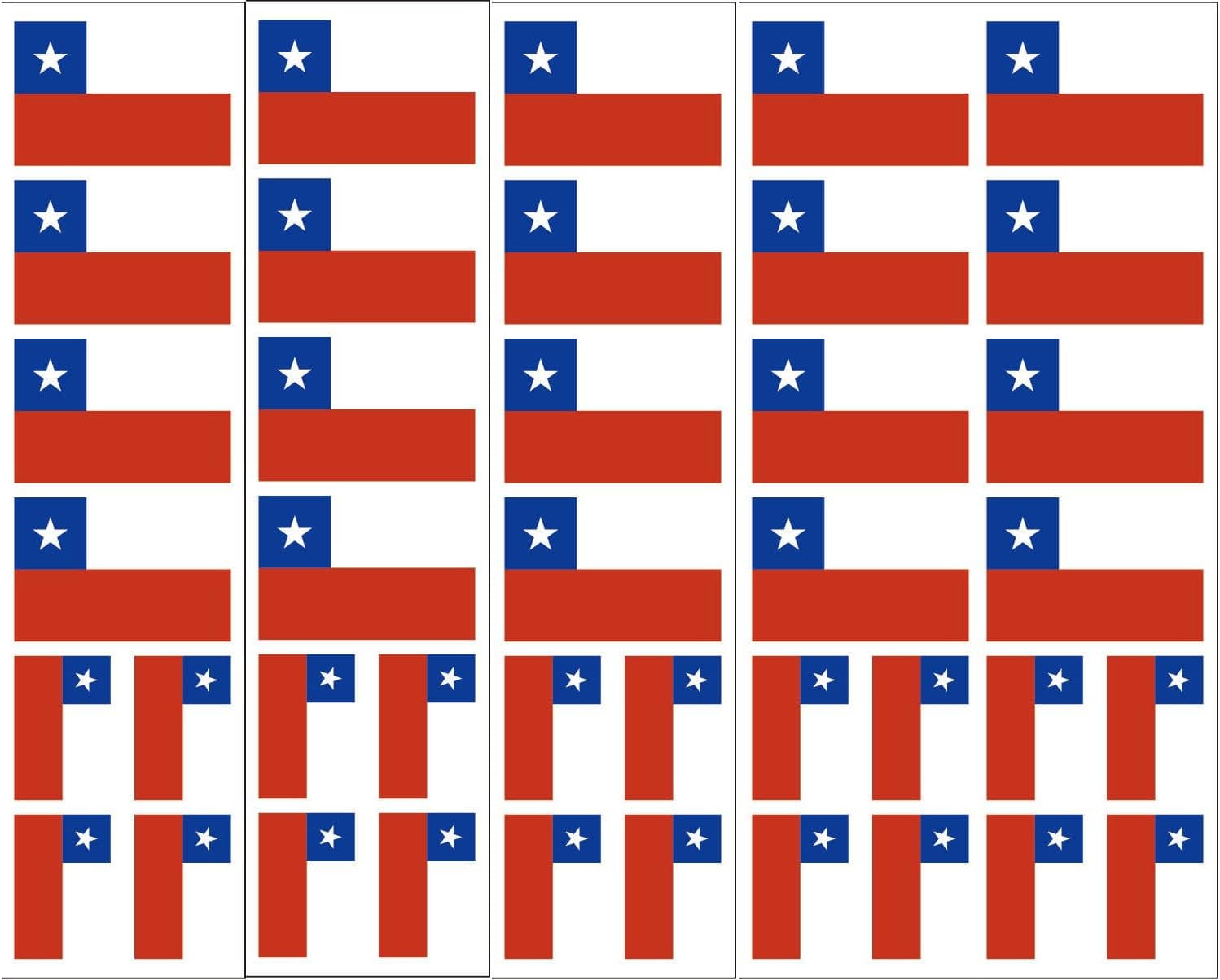 40 Removable Stickers: Chile Flag, Chilean Party Favors, Decals