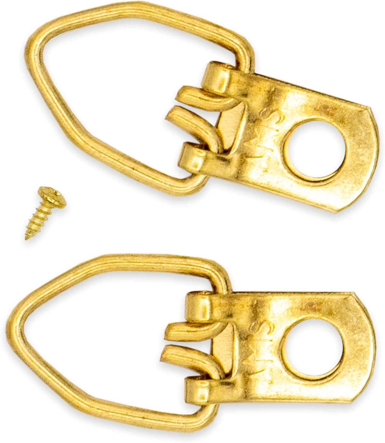 100 Brass Plated Heavy Duty 1 Hole D Ring Strap Picture Hanger W/screws by Wiseacresart