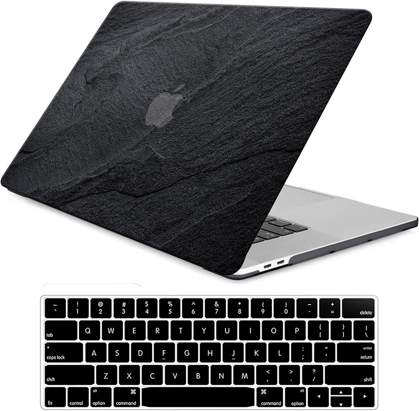 Funut Compatible with MacBook Air 13 inch Case 2021 2020 2019 2018 Release M1 A2337/A2179/A1932, MacBook Air 2020 Case, Plastic Hard Shell Case & Keyboard Cover for Mac Air 13.3 inch, Black Marble