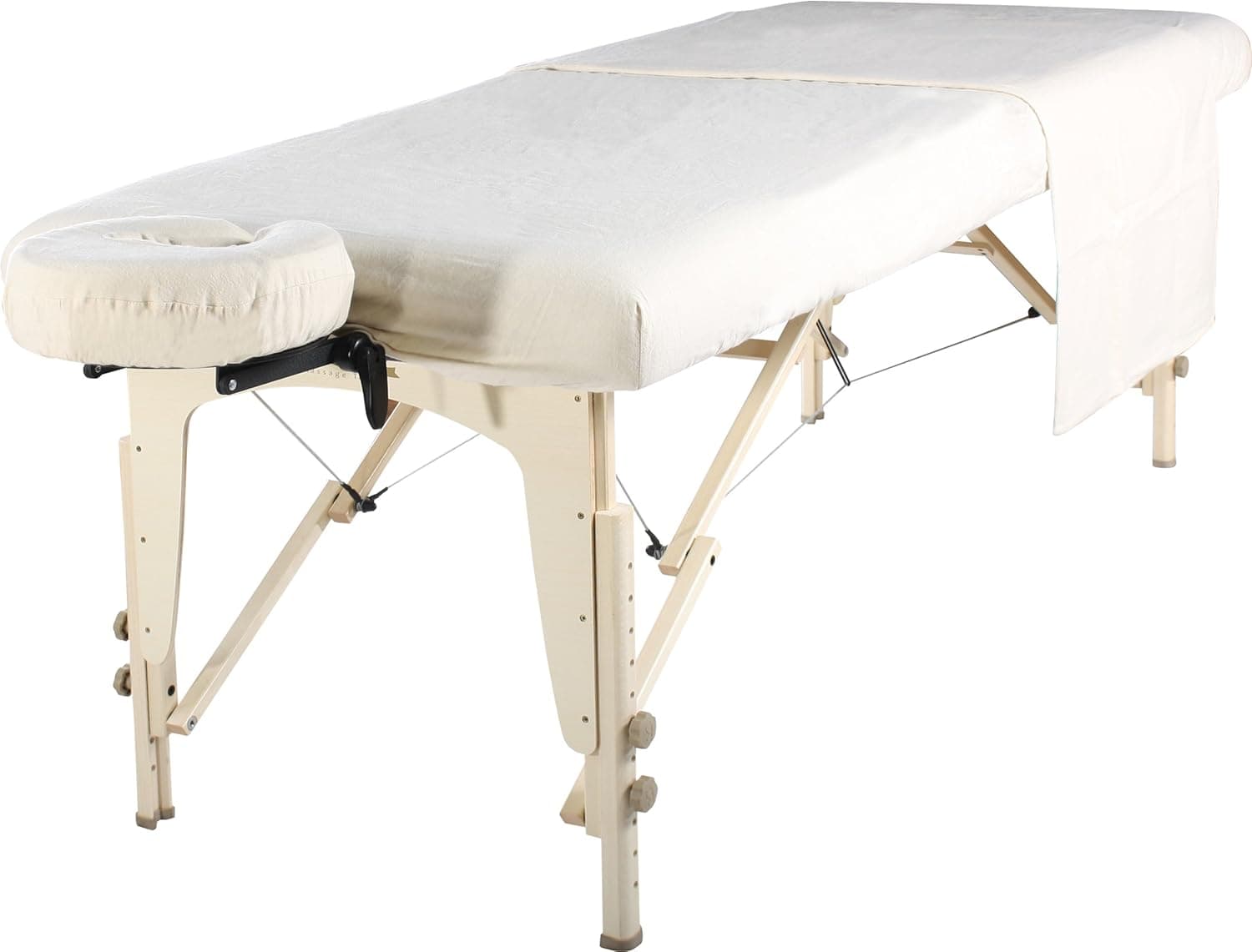 Master Massage Table Flannel Sheet Set 3 In 1 Table Cover, Face Cushion Cover, Table Sheet Purewhite, 1count, White