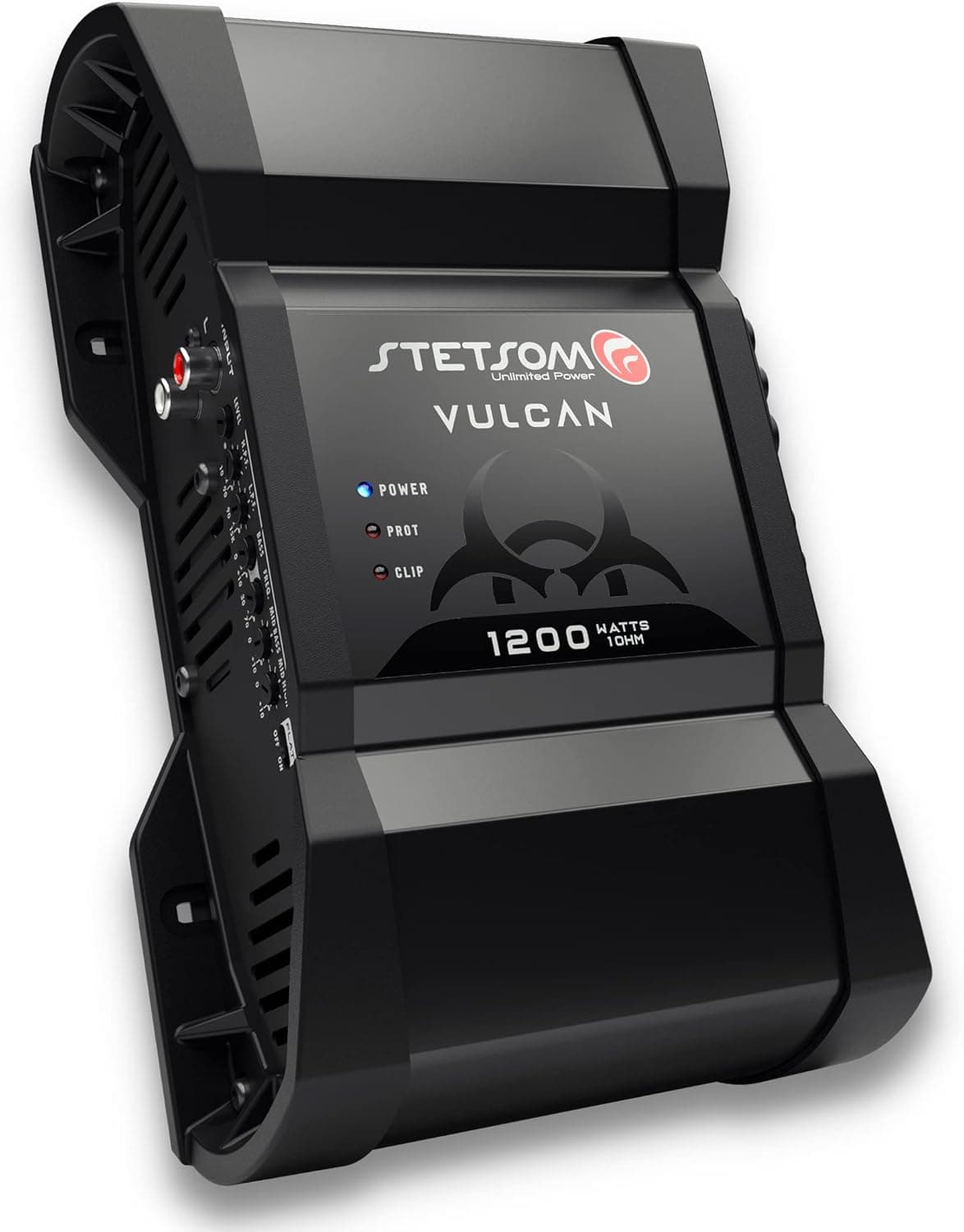 Stetsom Vulcan 1200 1 Ohm Car Amplifier, Mono Full Range 1200.1 1.2K Watts RMS, 1Ω Stable Car Audio, HD Sound Quality, Crossover & Bass Boost, Car Stereo Speaker Subwoofer MD, Smart Coolers