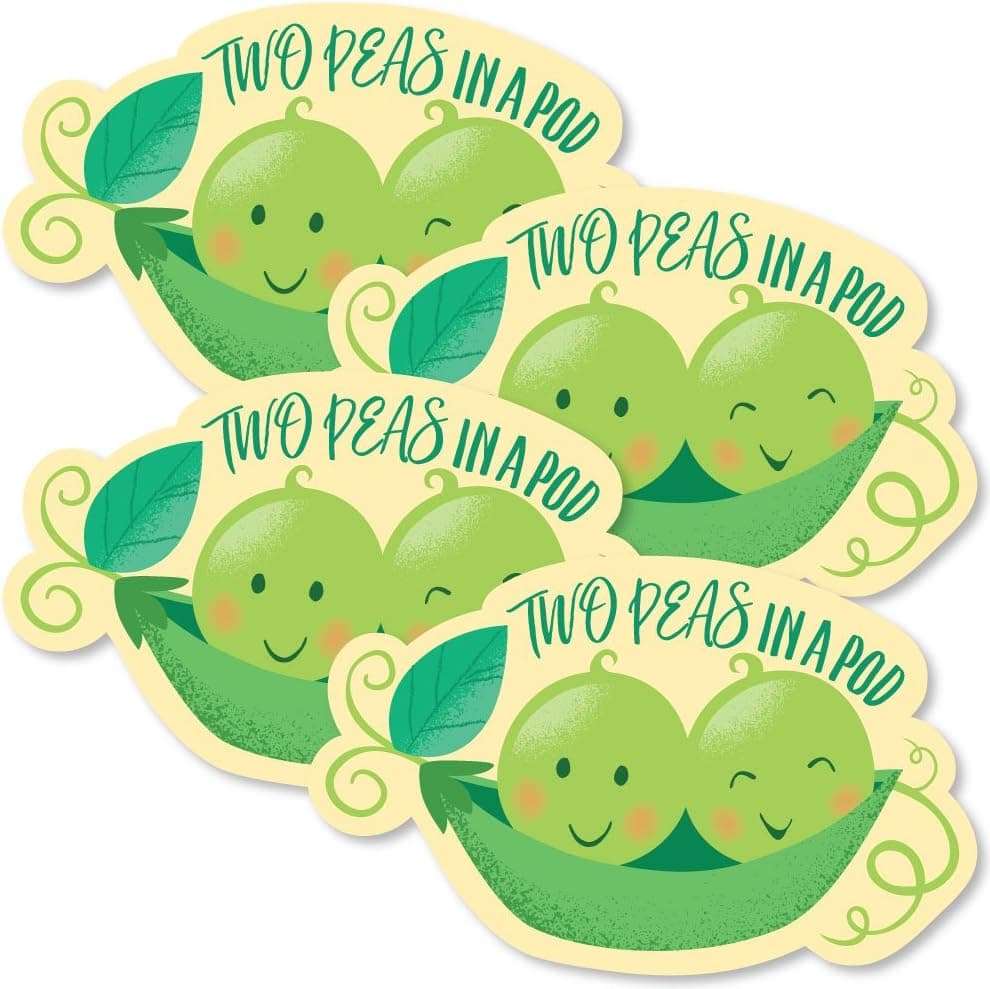 Big Dot of Happiness Double the Fun - Twins Two Peas in a Pod - Pea Pod Decorations DIY Baby Shower or First Birthday Party Essentials - Set of 20