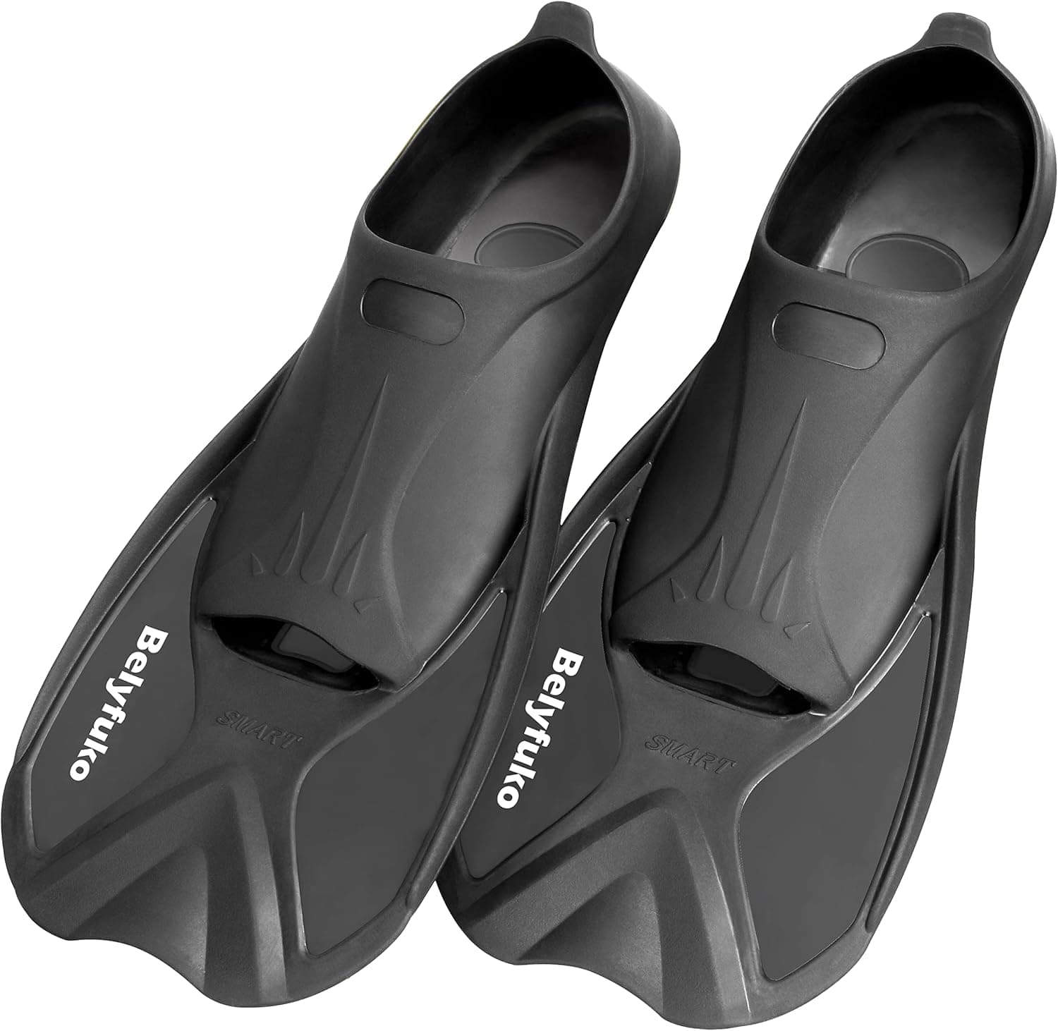 Belyfuko Short Swim Fins, Adult Snorkel Fins for Lap Swimming Diving Snorkeling Travel Size with Mesh Bag