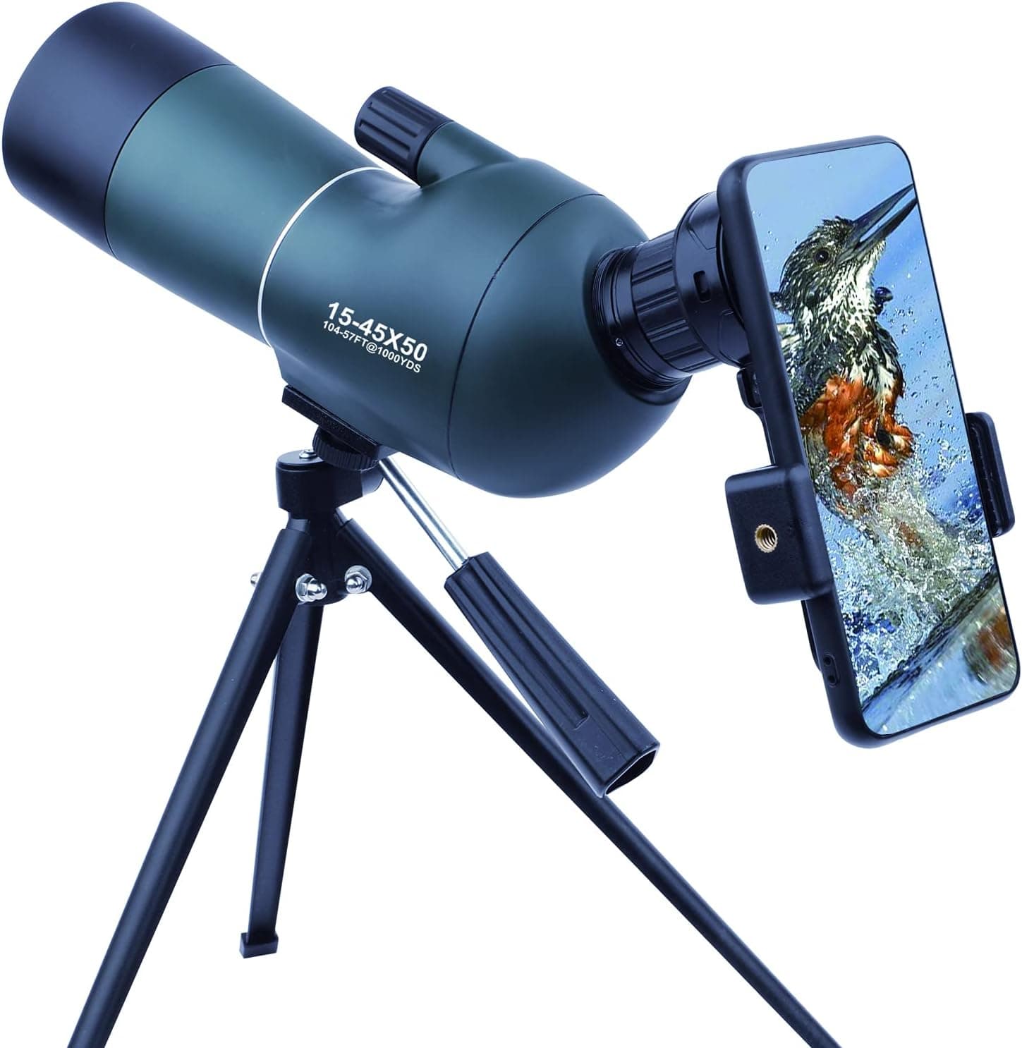 BOSSDUN Spotting Scope with Tripod, Carrying Bag and Phone Adapter, HD Spotting, BAK4 Prism, 45 Degree Angled, Spotting Scopes for Target Shooting Bird Watching Hunting Wildlife Viewing