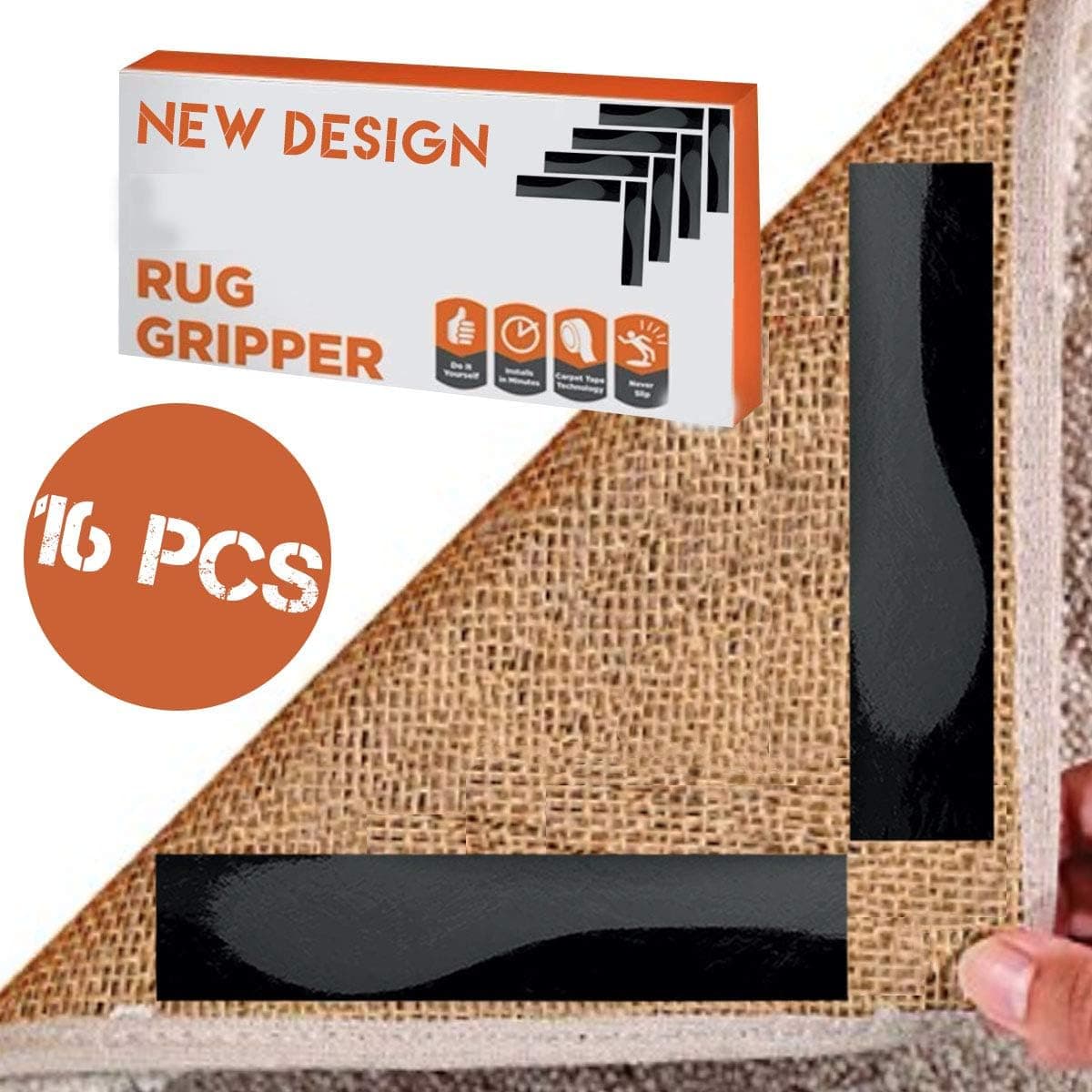 Anti Curling Rug Grippers Non Slip CarpetGripper for Hardwood Floors on Skid Carpet Corners Keeps Your Rugs in Place & Makes Corners Flat Anti Slip Rug Gripper Carpet Tape Rug Pud