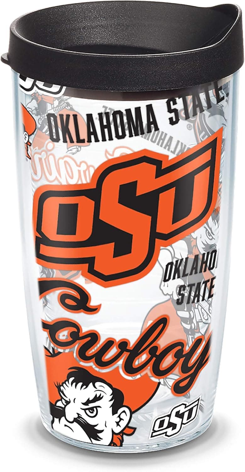 Tervis Made in USA Double Walled Oklahoma State University Cowboys Insulated Tumbler Cup Keeps Drinks Cold & Hot, 16oz, All Over