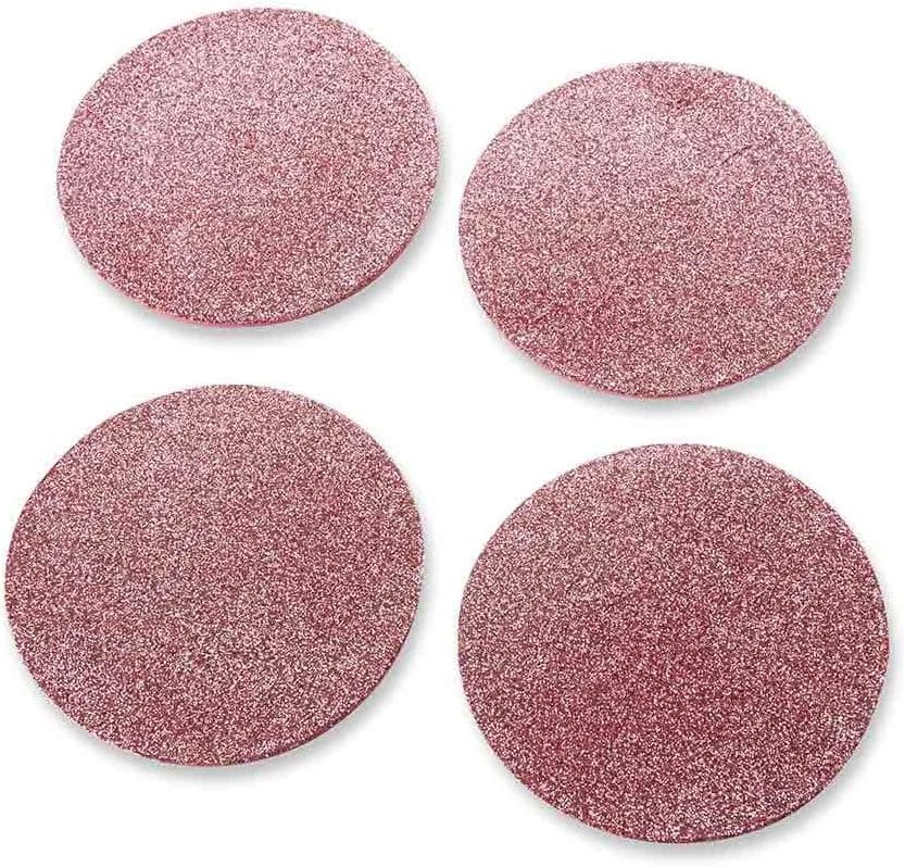 Kate Aspen Pink Glitter Coaster (Set of 4), 4 Piece