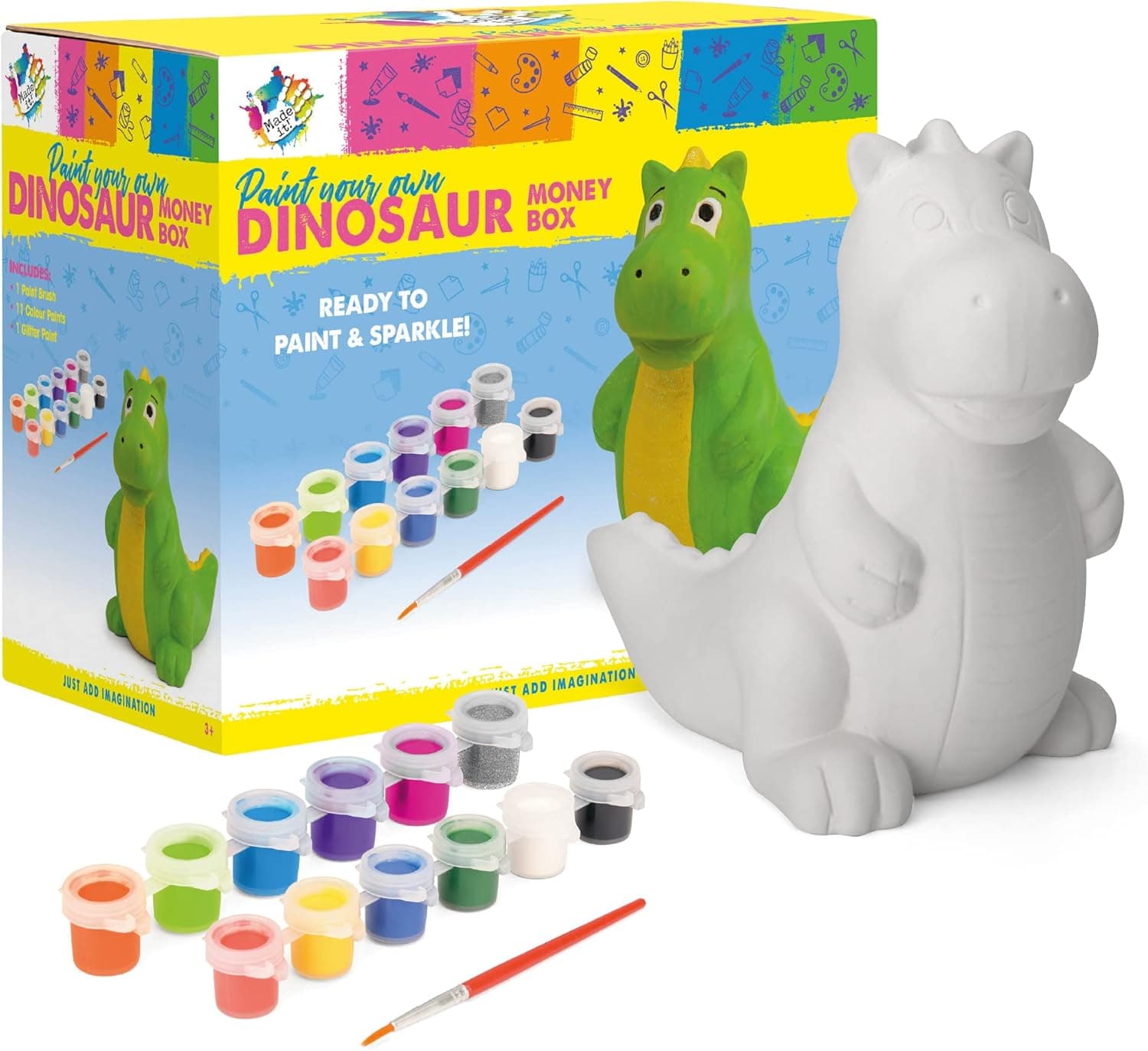 Made It! TY6041 Dinosaur Money Box Craft Painting Set for Kids