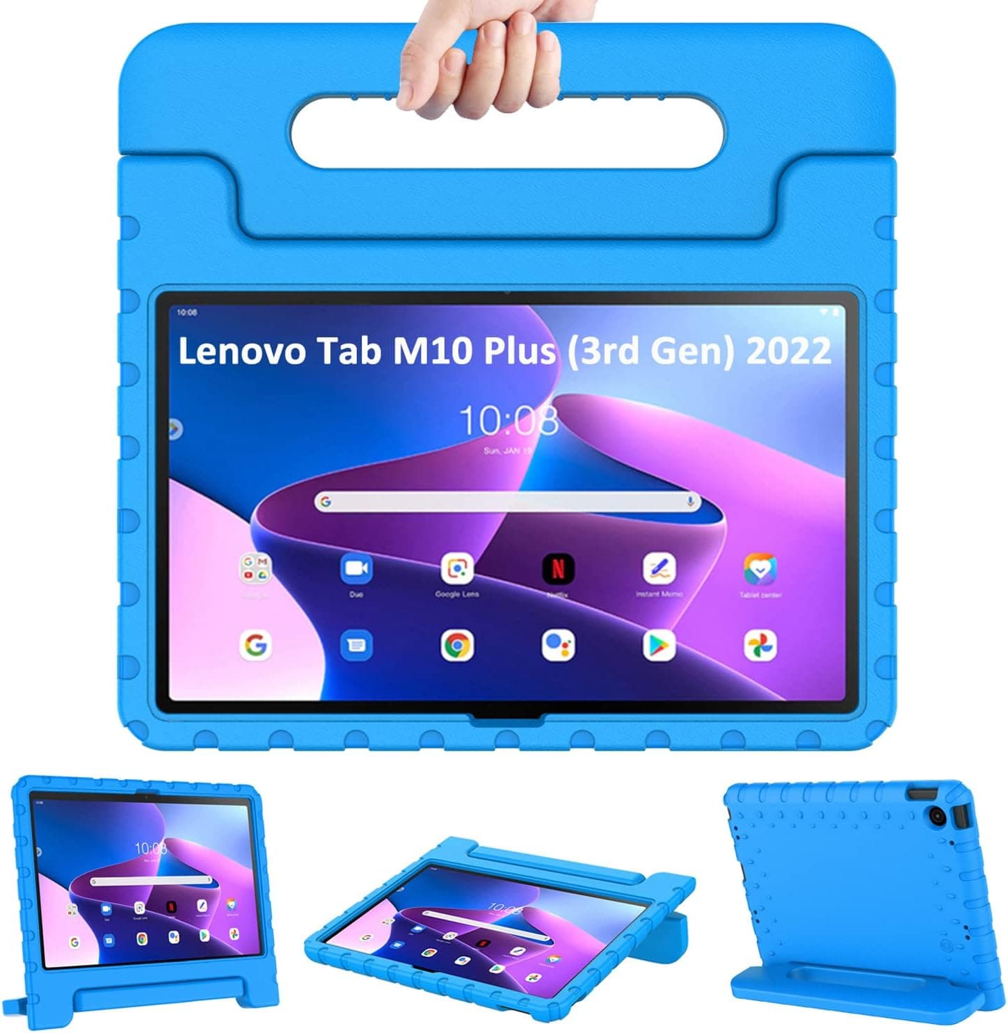 LTROP Kids Case for Lenovo Tab M10 Plus 3rd Gen 2022 10.6 Inch, Lenovo Tab M10 Plus 3rd Gen Case 2022, Shockproof Light Weight Cover Case for Lenovo Tab M10 Plus Gen 3 10.6” 2022 TB-125F/128F, Blue