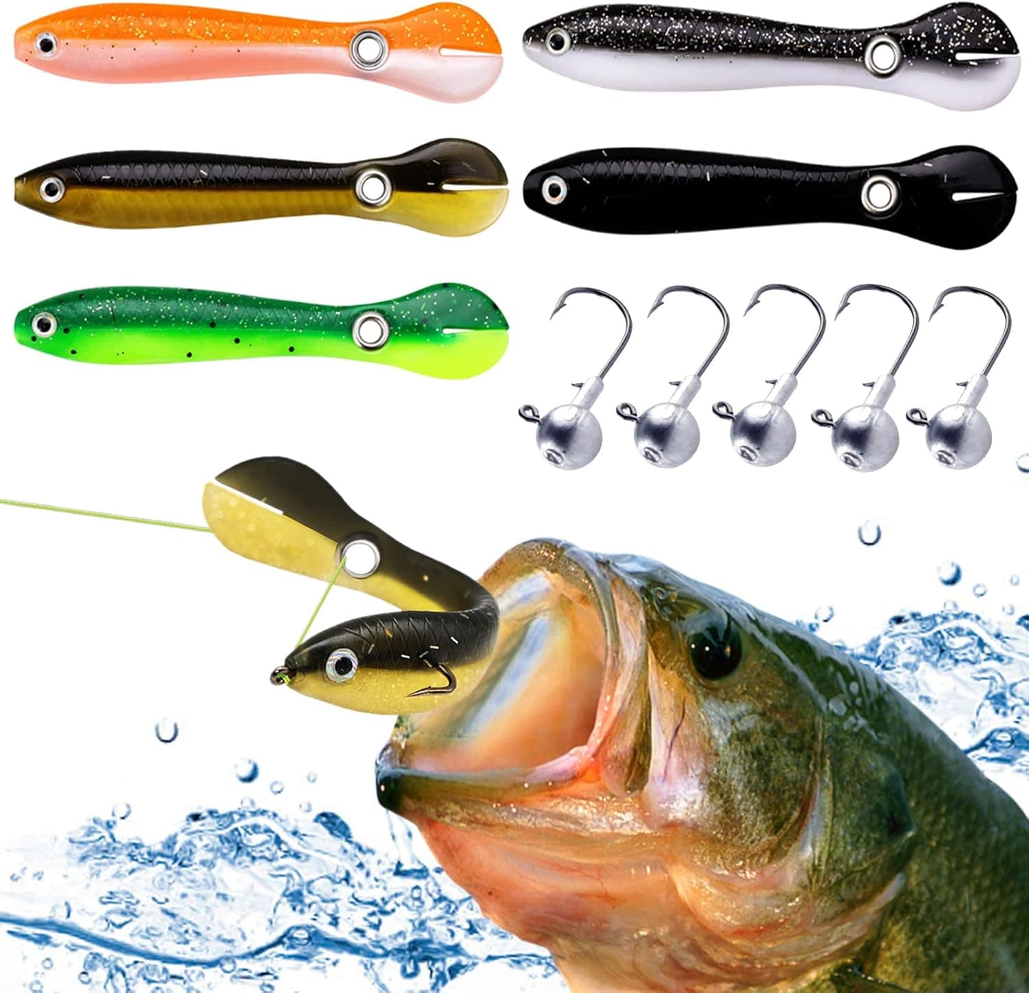 Fishing Lures, Fishing Gear Bass Lures Soft Bionic Fishing Lure Stuff, Realistic Swimming Fishing Bait Accessory, Fishing Gifts for Saltwater & Freshwater for Men
