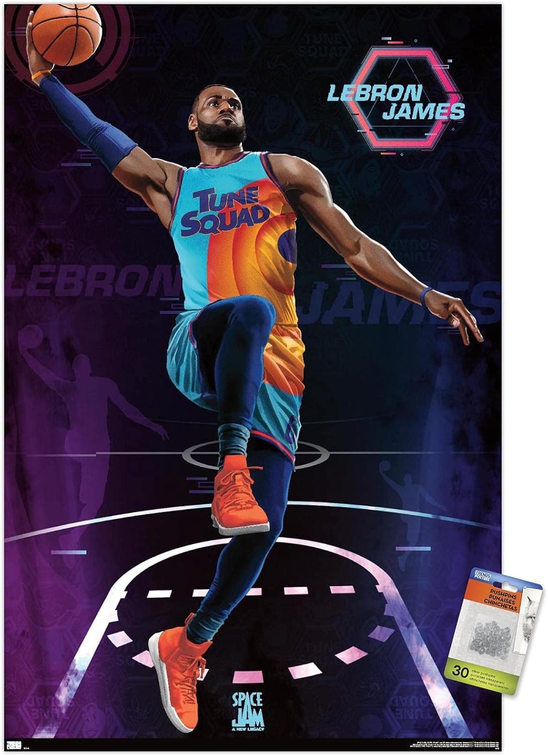 Space Jam: A New Legacy - LeBron James Wall Poster with Pushpins