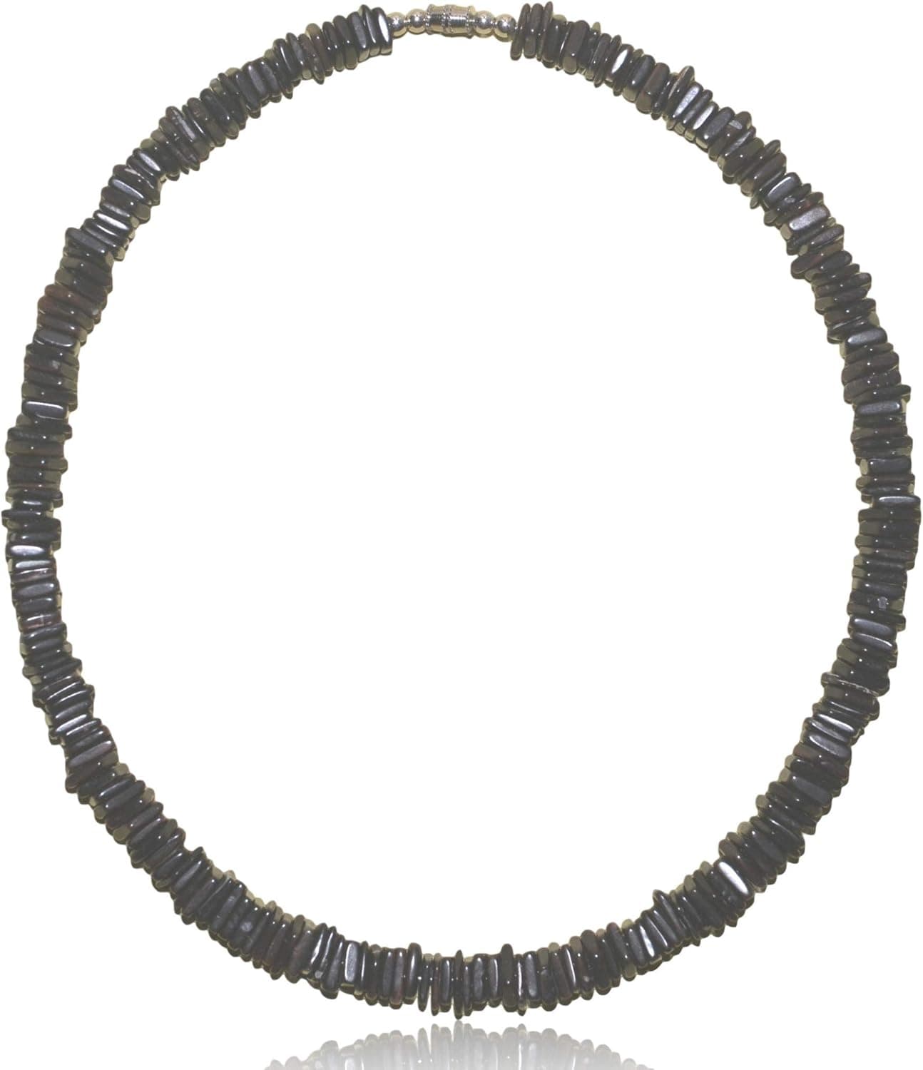 Polished Dark Chips Puka Shell Necklace Tropical Jewelry 16", 18", 20", or 22"
