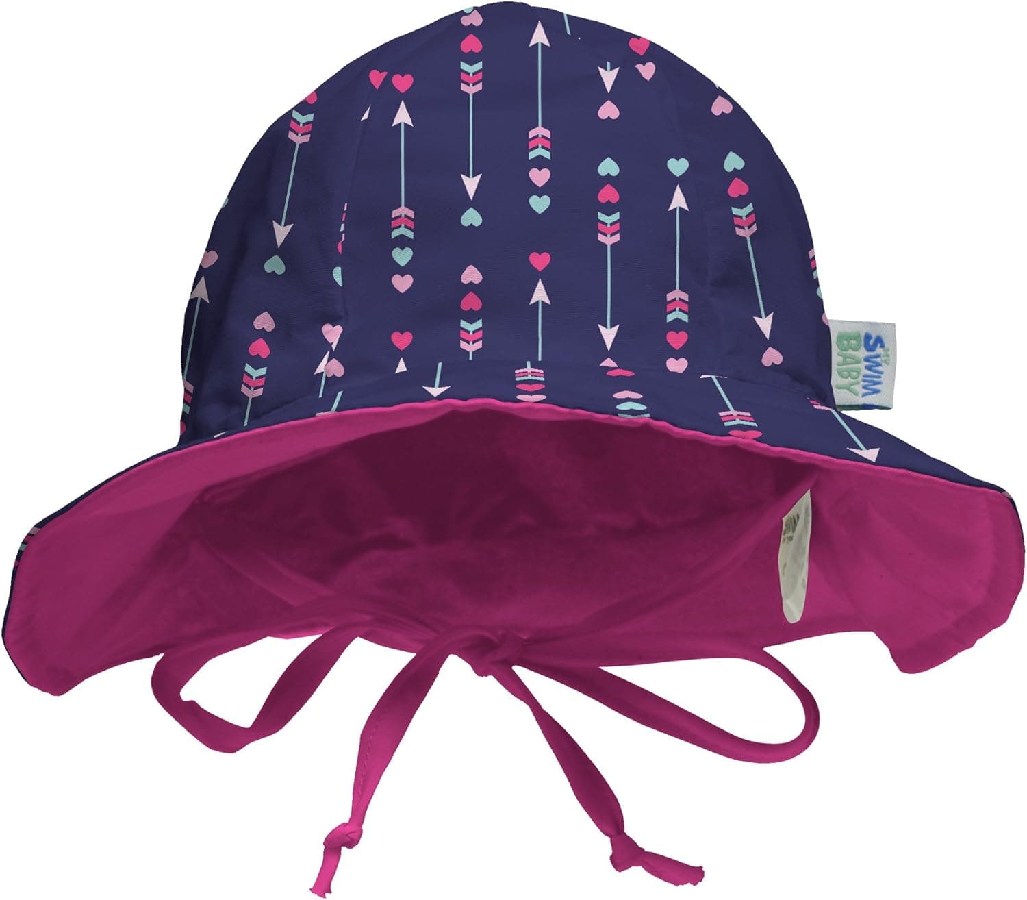 My Swim Baby Sun Hat, Reversible, That's Amore/Pink, Medium