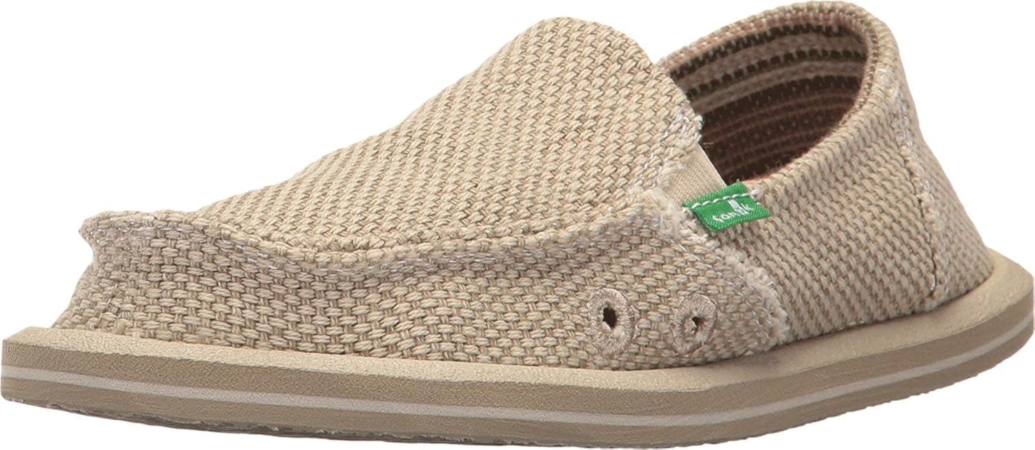 Sanuk Kids Vagabond Boys Loafer, Khaki, 4 M US Big Kid