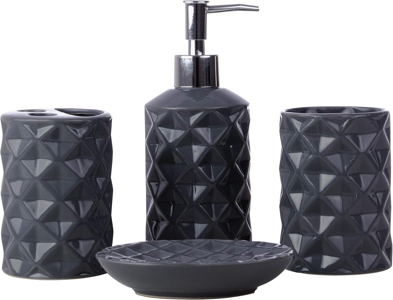 nuvo design 3-Piece Nova Ceramic Bath Set, Black