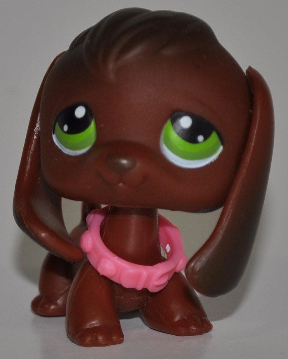 Beagle #77 (Dark Brown) - Littlest Pet Shop (Retired) Collector Toy - LPS Collectible Replacement Single Figure - Loose (OOP Out of Package & Print)