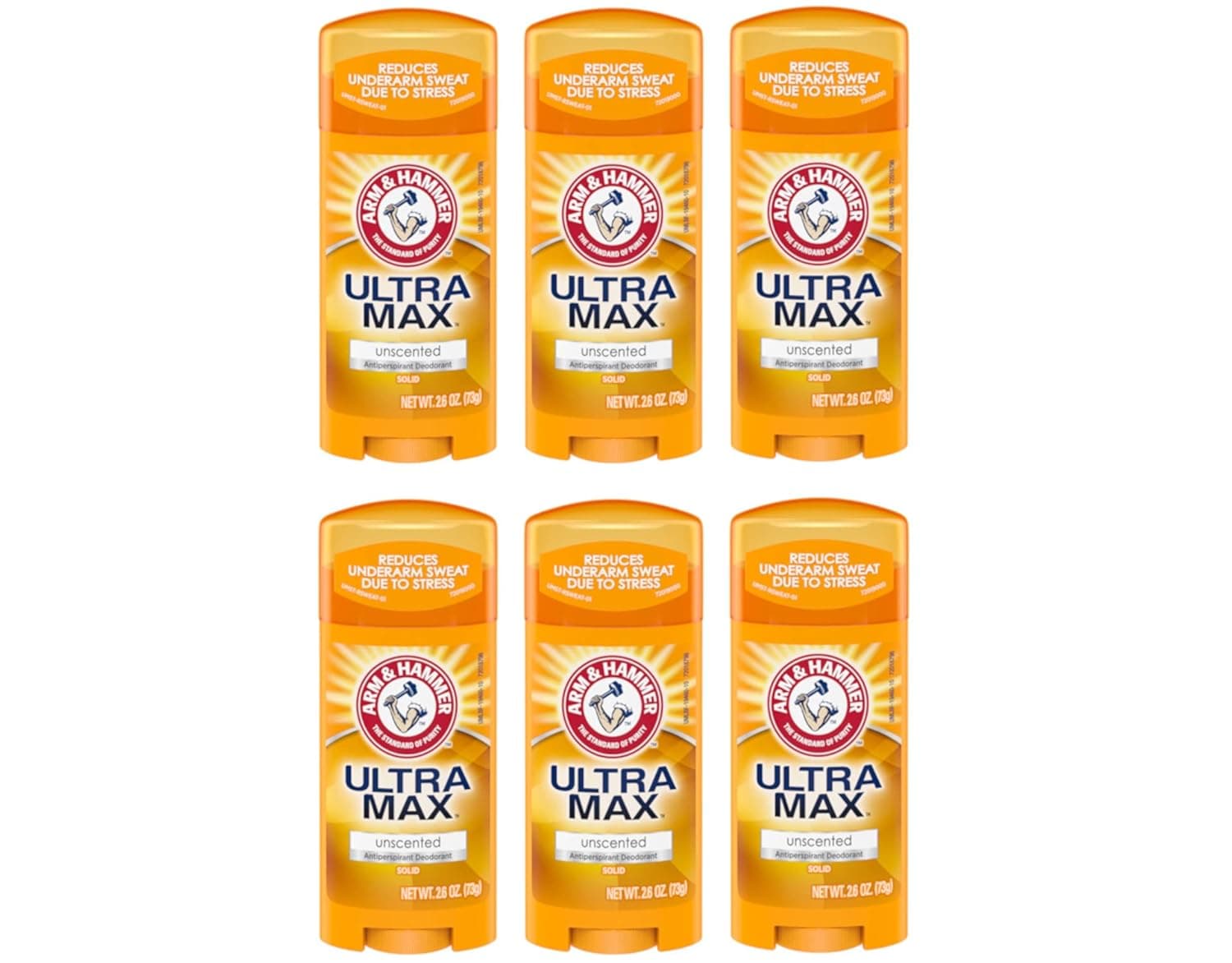 ARM & HAMMER ULTRAMAX Anti-Perspirant Deodorant Invisible Solid Unscented 2.60 oz (6-Pack)
