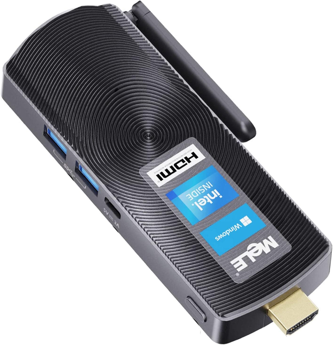 MeLE Fanless Mini PC Stick PCG02 Windows 11 Pro Celeron J4125 8G LPDDR4 128G eMMC Small Desktop Computer Support 4K HDMI,2.4G/5.0G Dual Band WiFi,BT 4.2,Gigabit Ethernet and USB 3.0 for Iot Office