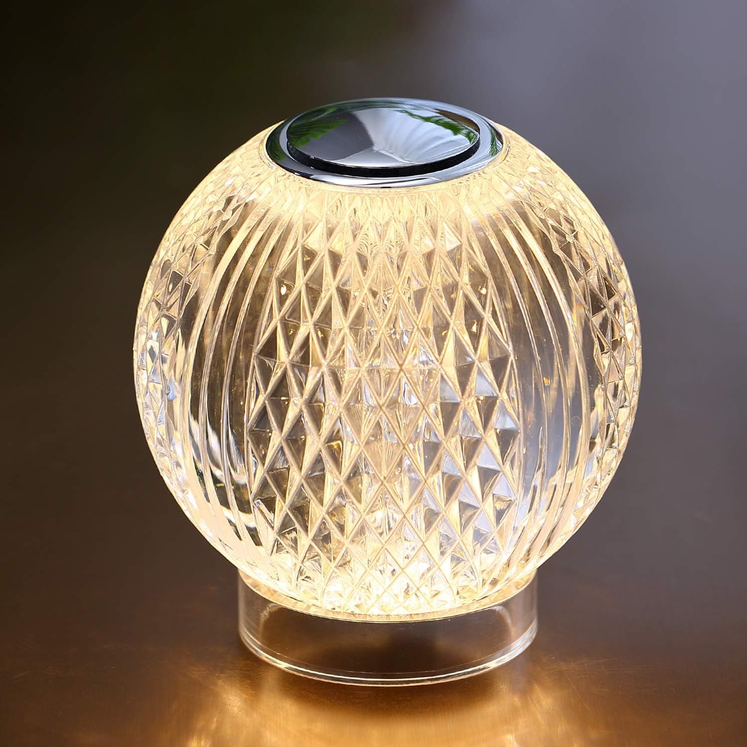 Night Light Ball Lamp, Kinglong Glass Moon Light with Led Bulb, PVC Base Stand and Glass Cover Bedside Lamp for Bedroom Living Room Office Reading Decoration(Big Touch)
