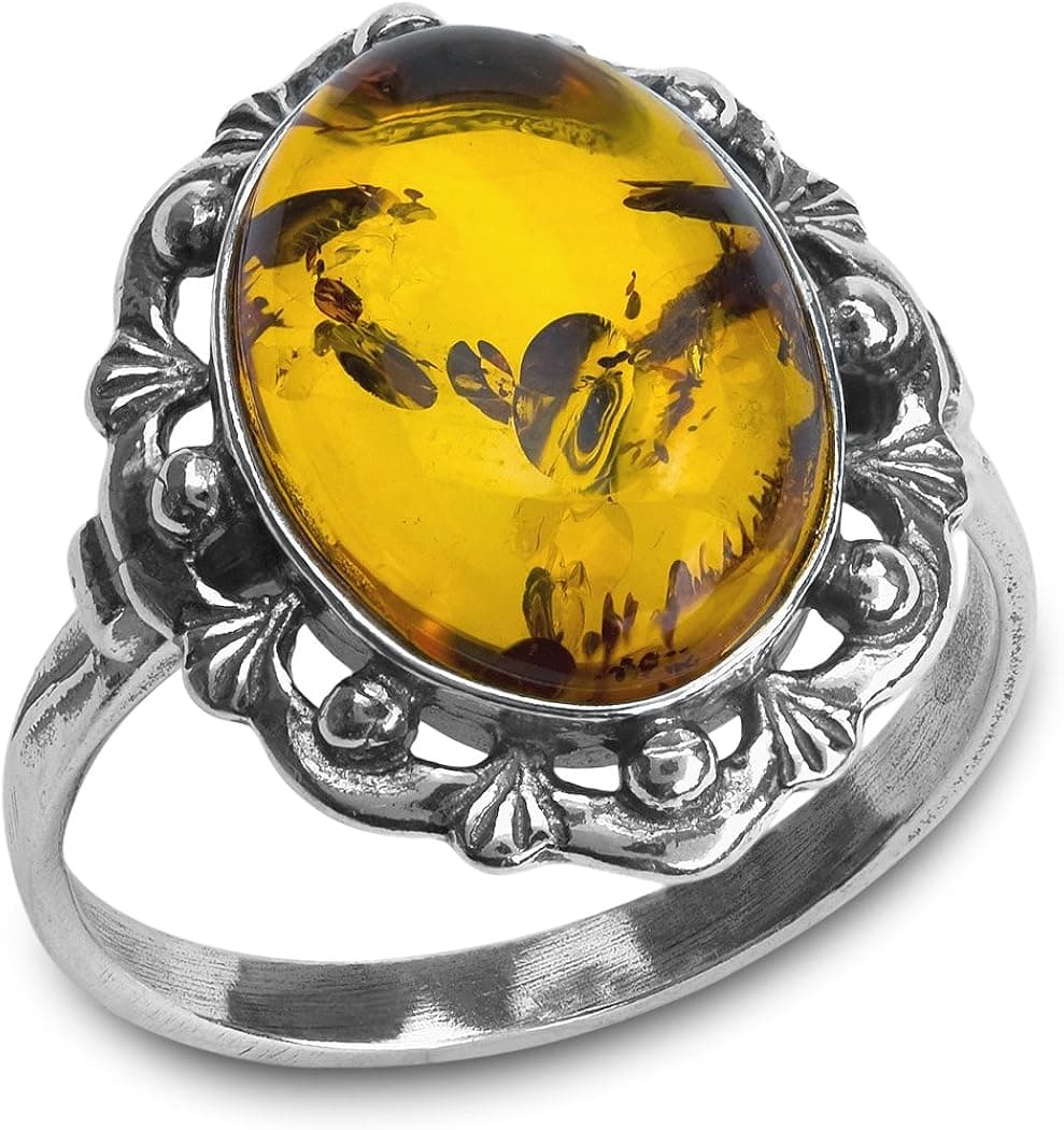 Ian and Valeri Co. Baltic Amber Sterling Silver Classic Ring