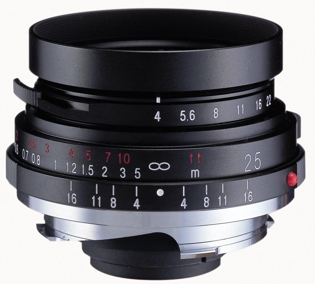 Voigtlander Color-Skopar 25mm f/4.0 Pancake Lens with Leica M Mount - Black