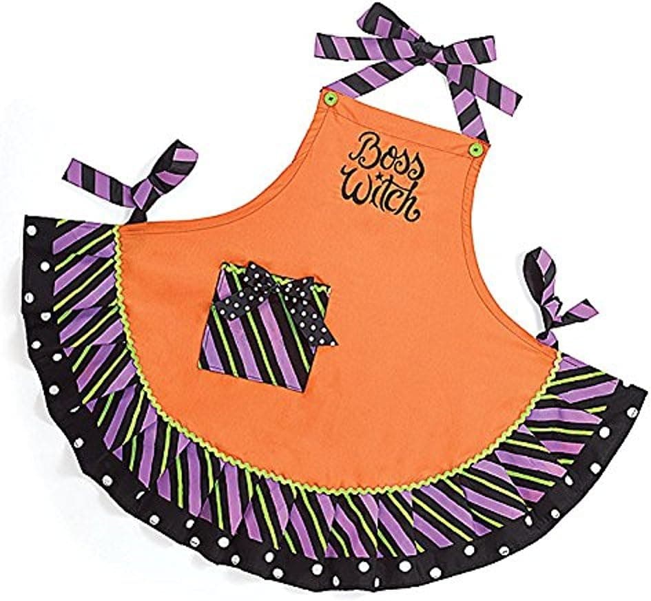 Boss Witch Orange Cotton Adult Apron