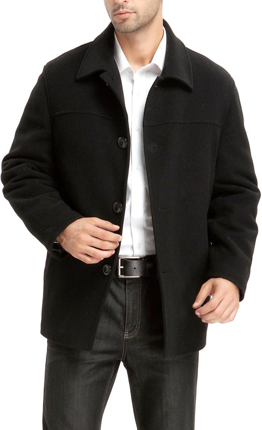 BGSD Men Matthew Wool Blend Car Coat (Regular and Big & Tall)