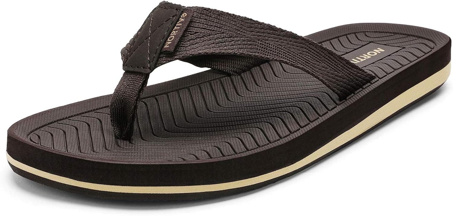 NORTIV 8 Men's Flip Flops Thong Sandals Comfortable Light Weight Beach Shoes