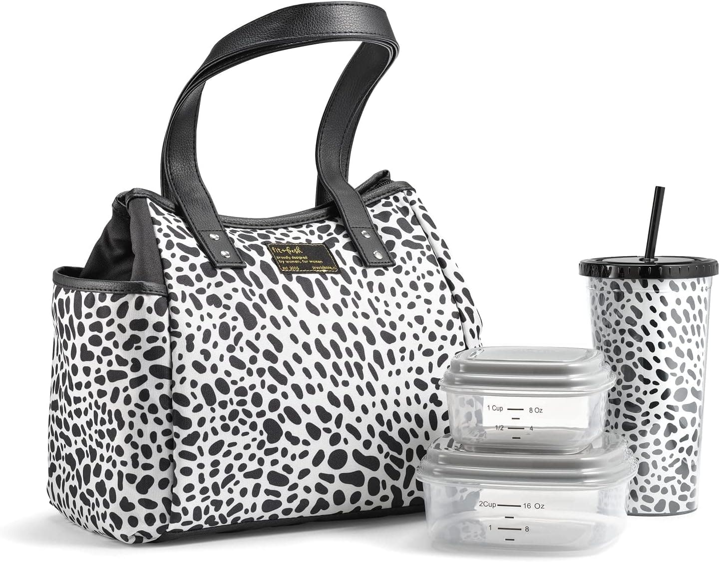Fit+Fresh Westerly Adult Insulated Lunch Bag women love as Lunch Tote, Cute Small Lunch Box For Women, men, adult| Cheetah