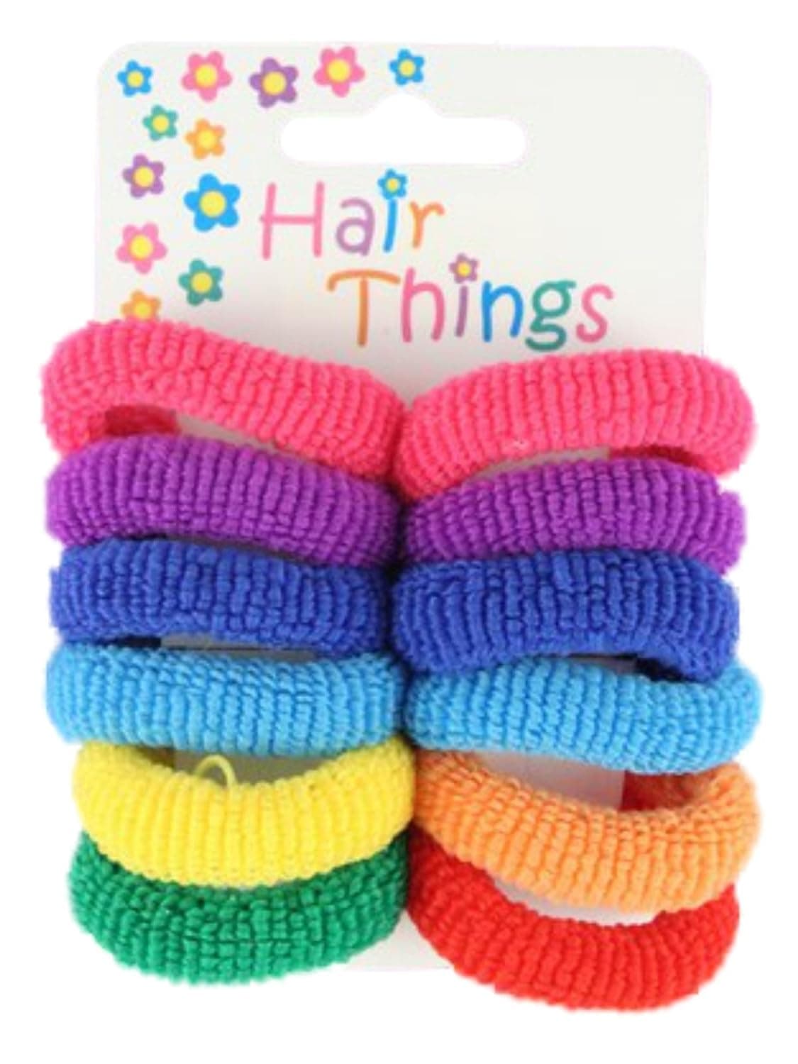 Set of 12 Small Bright Tones Hair Ponios Donuts Bobbles Bands
