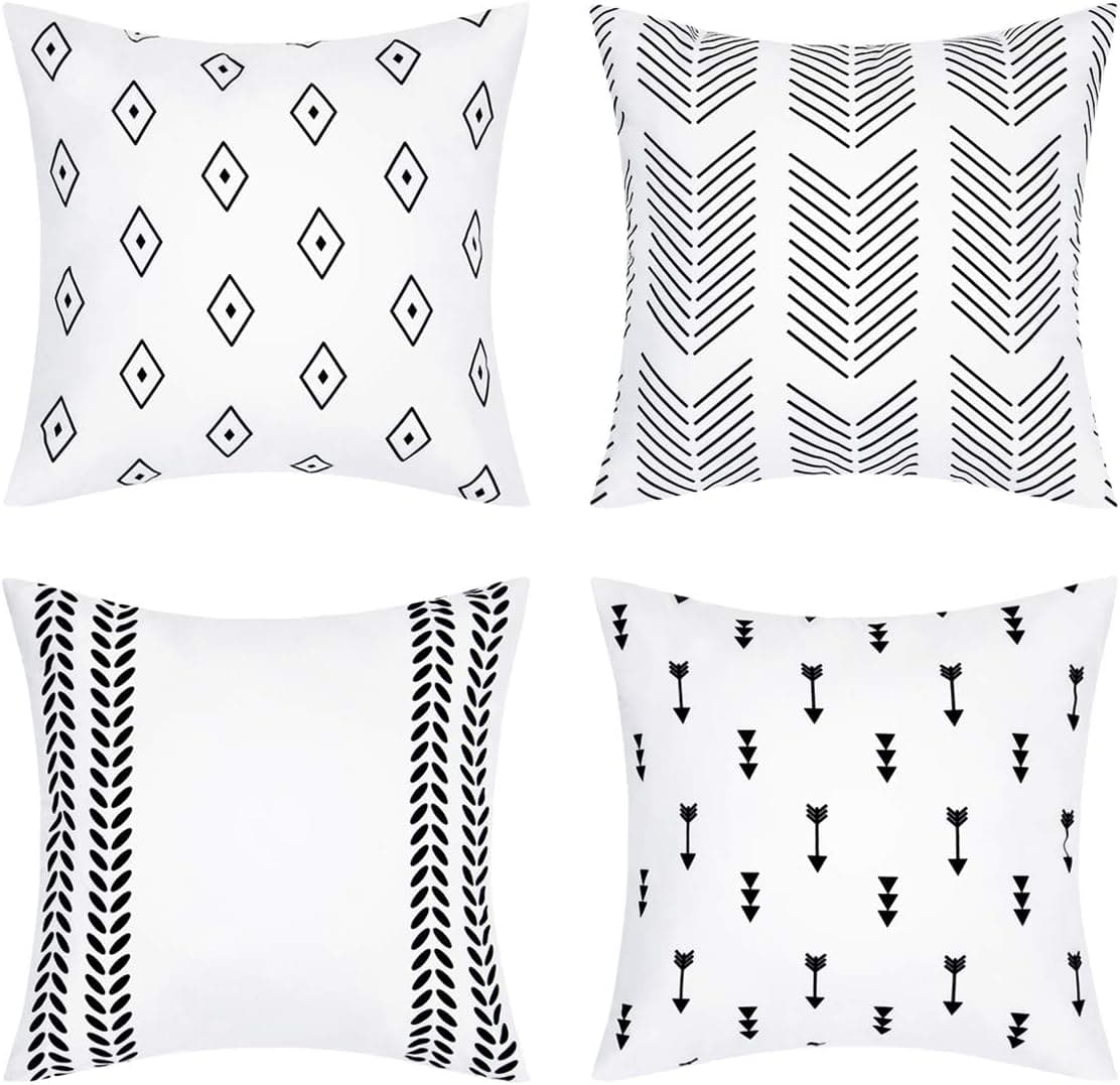 Yastouay Geometric Throw Pillow Covers Modern Decorative Pillow Cover Set of 4 Throw Pillow Case Cushion Covers for Sofa Couch Bed and Car