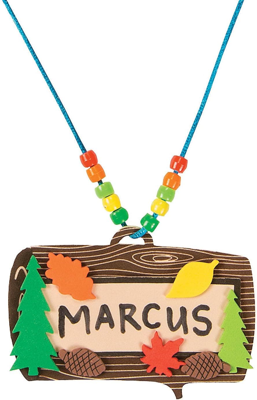 Camp Name Tag Necklace Craft Kit -12 - Crafts for Kids and Fun Home Activities