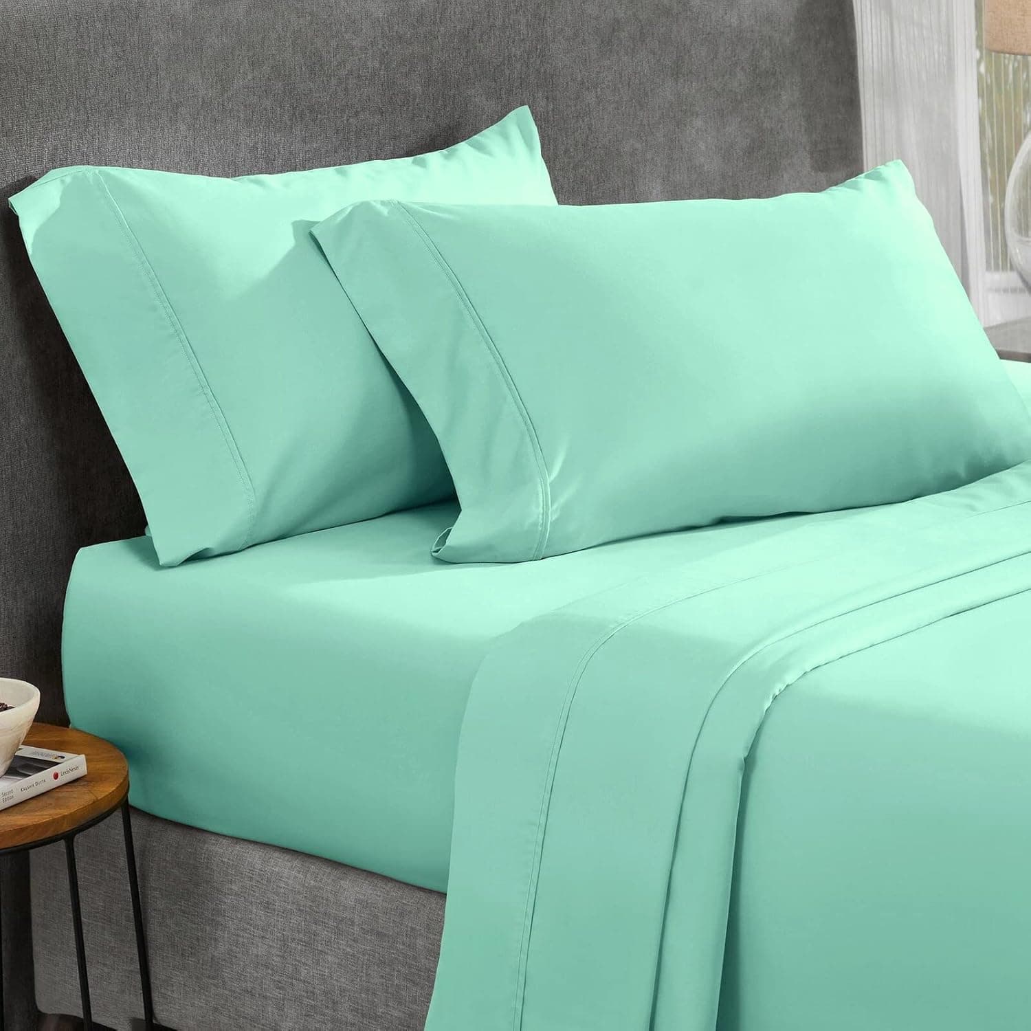Pieridae Twin Sheets Set - Aqua, 3 Pieces Twin Bed Sheets, Ultra Soft Double Brushed Twin Sheet Set, Hotel Luxury 16 Extra Deep Pocket Bed Sheets Twin Size, Aqua Sheets for Twin Size Bed Set
