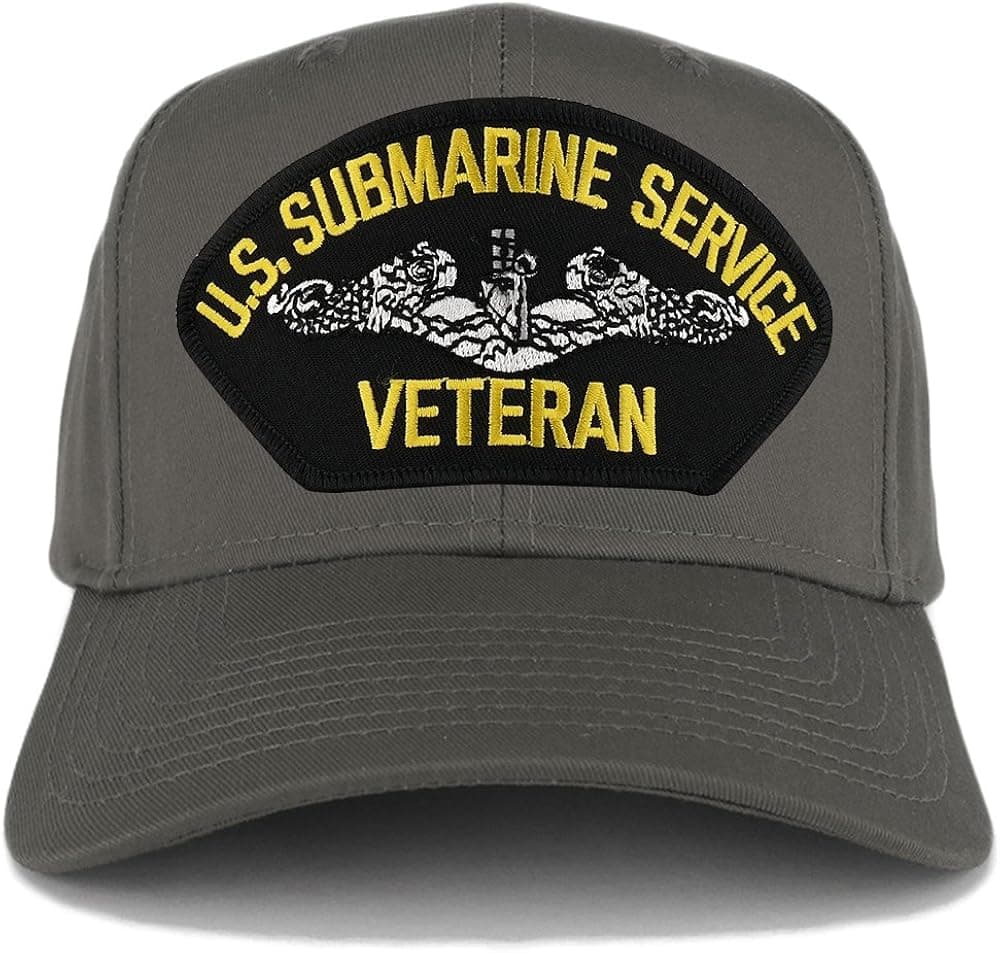 Armycrew US Submarine Service Veteran Embroidered Patch Snapback Baseball Cap