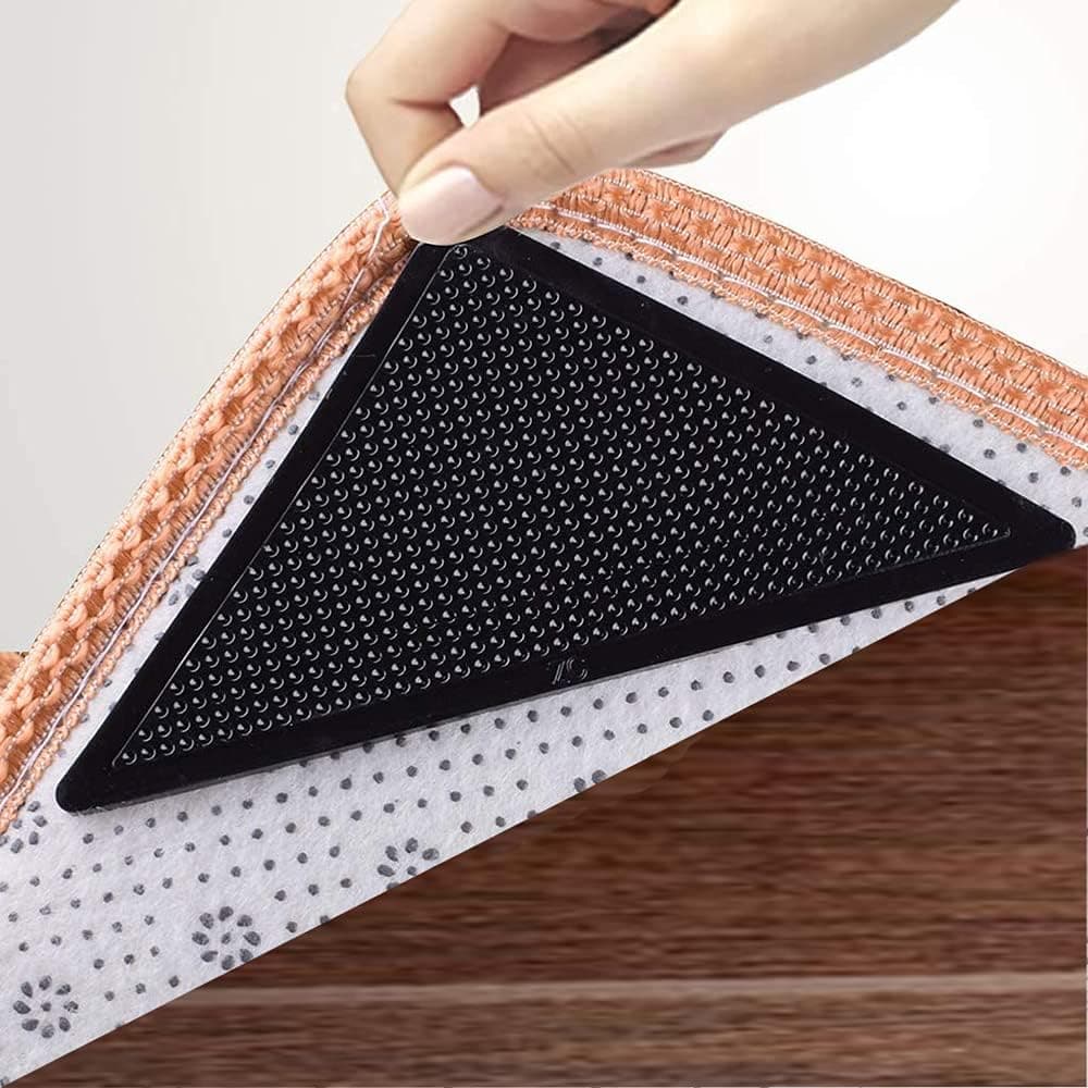 Rug Gripper ,Non Slip Rug Grippers Pad , Reusable Washable Double Sided Carpet Tape Gripper for Hard Floors,Hardwood Floors, Tile Floors, Carpets,Floor Mats(5pcs)