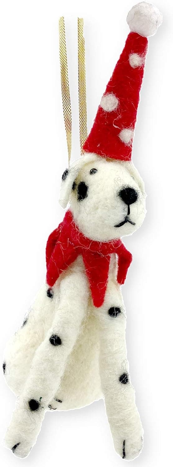 Dalmatian Dog Christmas Tree Ornament, Wool