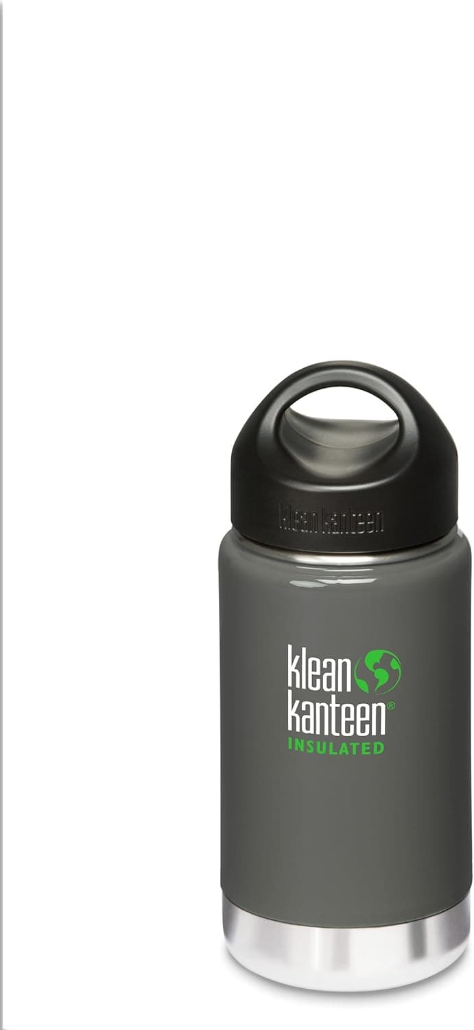 Klean Kanteen Wide Insulated Bottle with Stainless Steel Loop Cap (Albatross Gray, 12-Ounce)