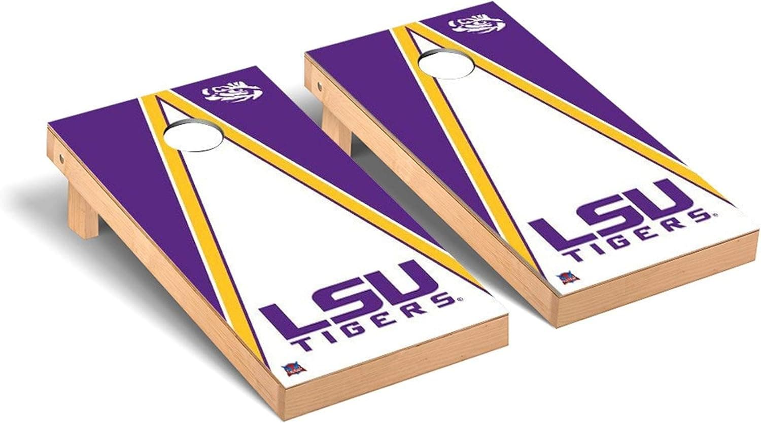 Victory Tailgate Regulation Collegiate NCAA Triangle Series Cornhole Board Set - 2 Boards, 8 Bags - 600+ Teams Available