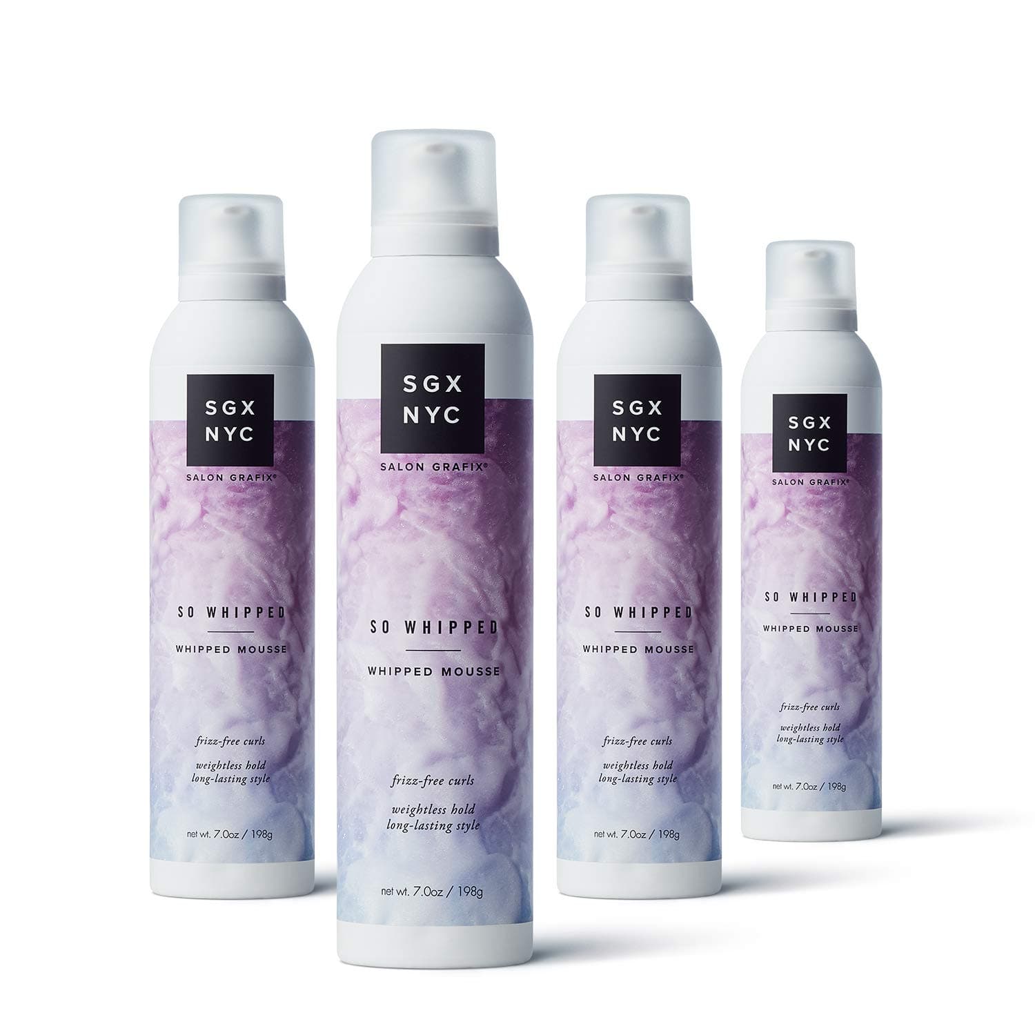 SGX NYC, So Whipped, Whipped Mousse for Nonstop Curls and Waves (7 Ounce) (Pack of 4)