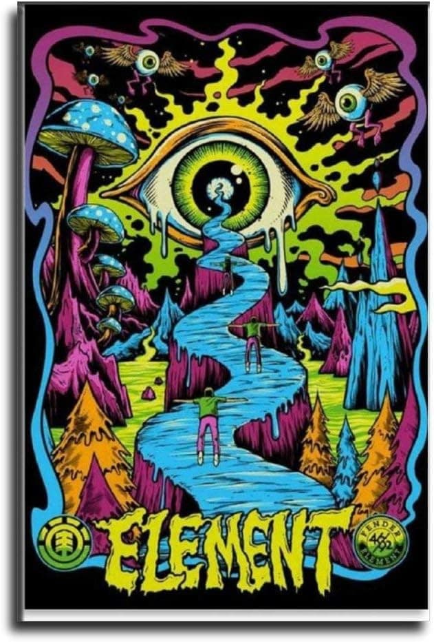 oein LANTICO LA Vintage Posters Element Trippy Canvas Art Poster and Wall Art Picture Print Modern Family Bedroom Decor Posters 12×18inch(30×45cm), Unframe-style1