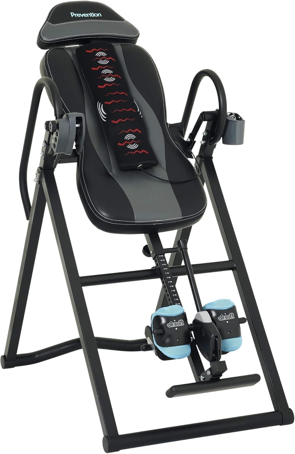 Prevention Inversion Table UL Certified with Heat and Massage Therapy, Grey/Light Blue