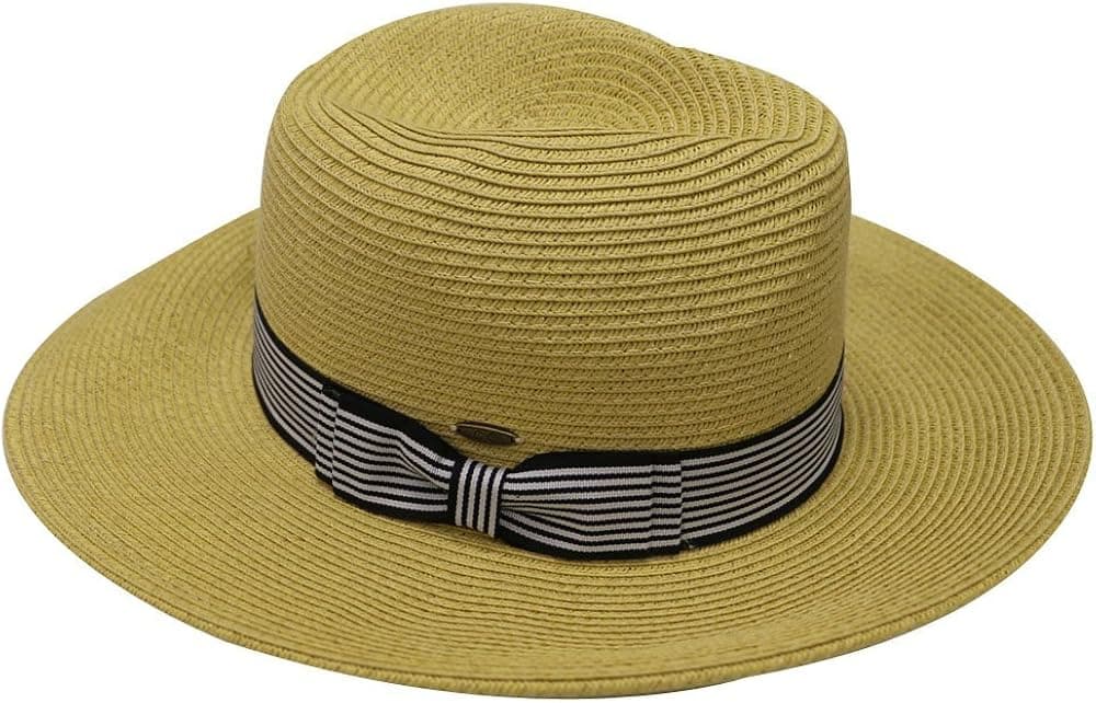 Unisex Cc St111 Upf50+ Protect Wide Brim Straw Sun Hat 2 Colors