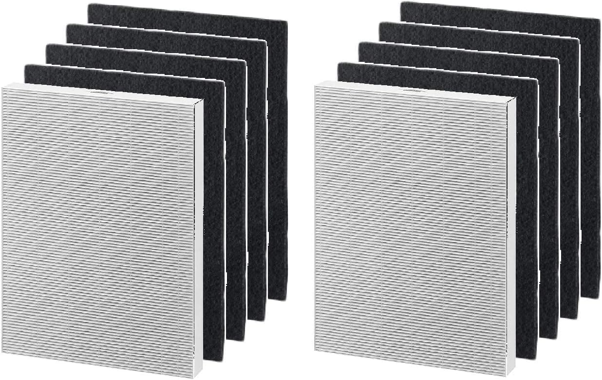 Nispira True HEPA Filter + Activated Carbon Pre Filter Set Compatible with Fellowes AeraMax 200 Purifier Model 190/200/DB55/DX55. Compared to Part 9287101, 2 Sets