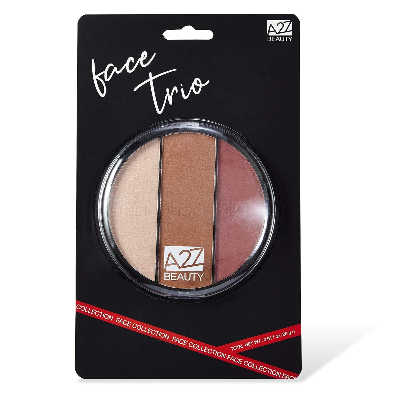 A2Z Beauty Beauty Face Trio Highlighter Bronzer Blush, 3 Count